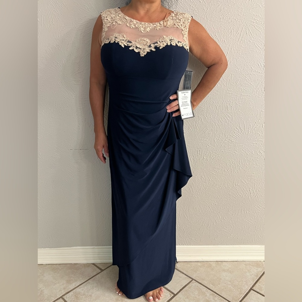 Alex Evenings dress navy/nude size 12